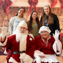 students with santa