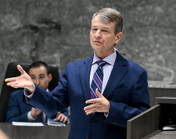 Law professor delivering a speech