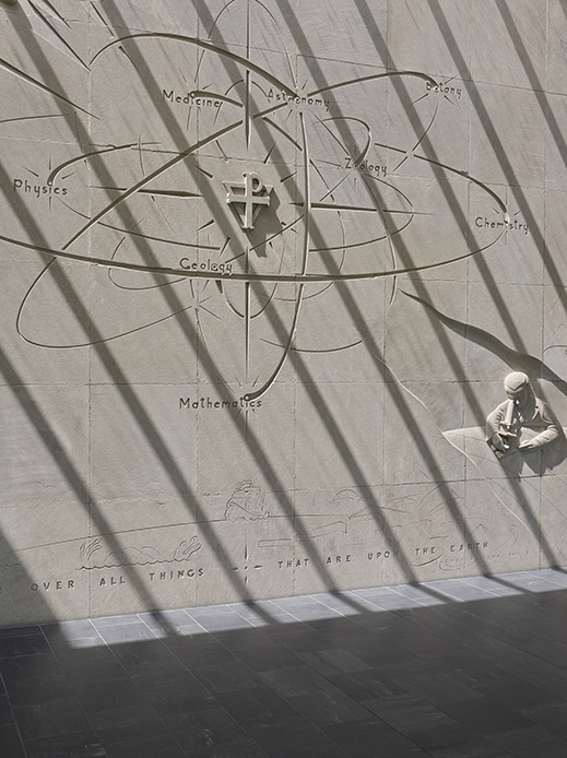 Atom wall in the Science and Technology building.